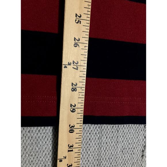 Nautica Vintage Quarter Zip Rugby Pullover Mens XL Red/Black Striped Sport Y2K - Picture 8 of 10